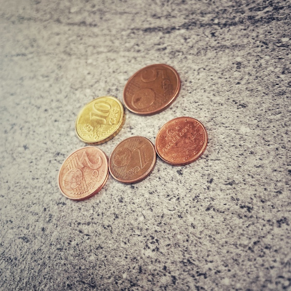 4 rote und eine goldene Cent Münzen als Trinkgeld zu geben, kann man auch einfach sein lassen.