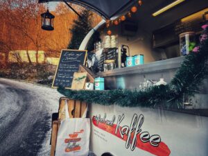 Das Kaffeemobil aufgebaut in Eppstein zum Weihnachtsmarkt.